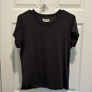 Madewell Perfect Crewneck Tee in Dark Grey